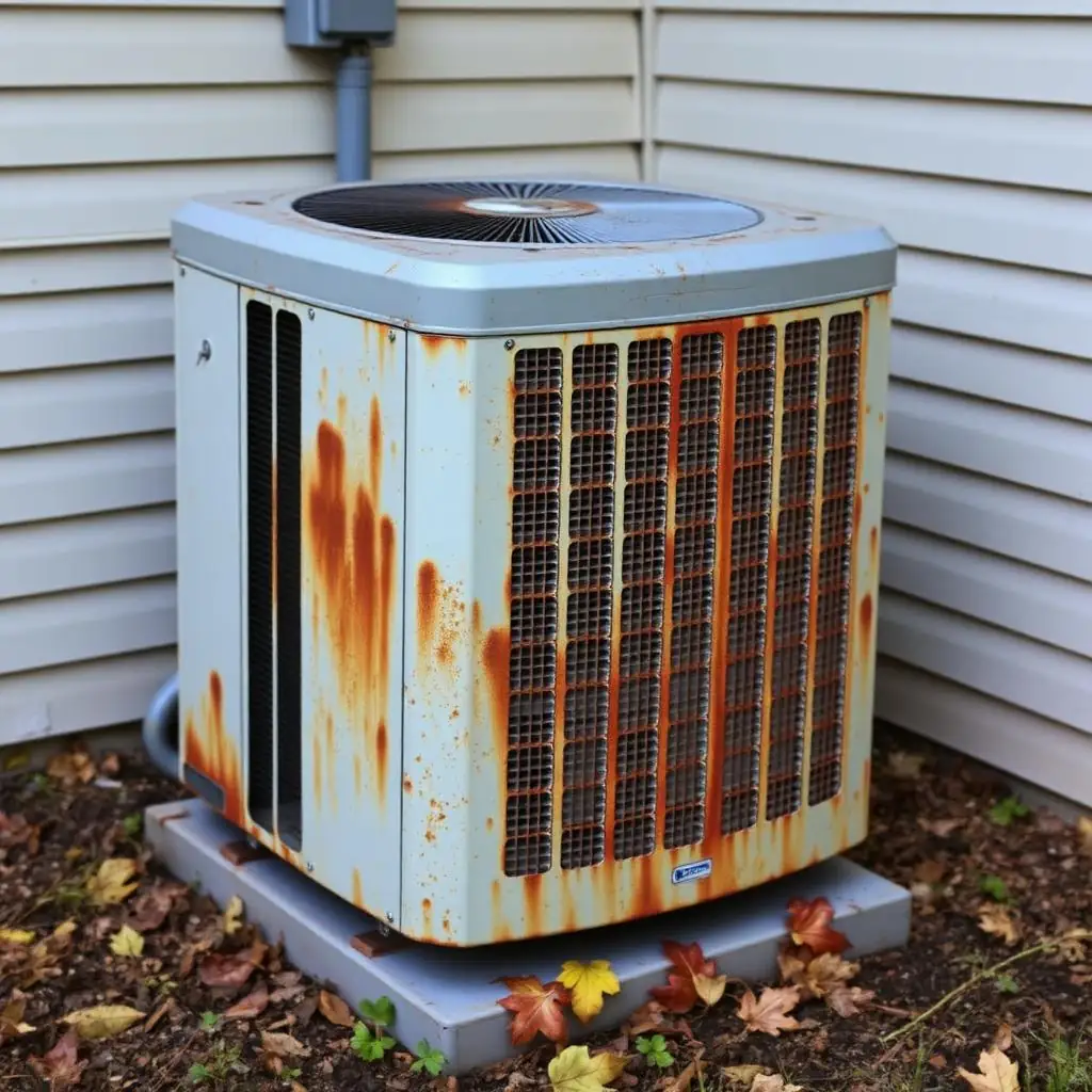 Technician connecting refrigerant lines on a residential air conditioning unit